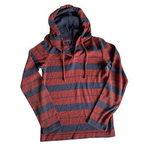 Aeropostale Lightweight Maroon/Blue Striped Hoodie